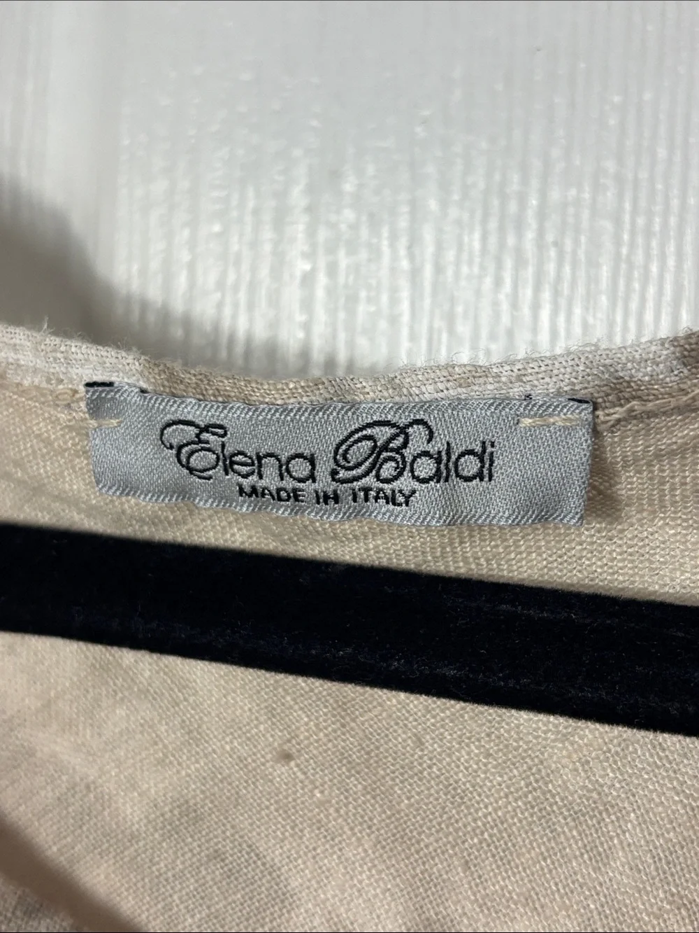 Elena Baldi Neutral Beige Linen Poncho made in Italy cover up beach lightweight